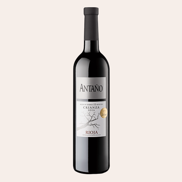 Botella de vino Antaño Crianza 2016 Rioja
