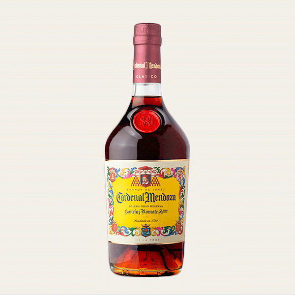 Botella de brandy Cardenal Mendoza Solera Gran Reserva