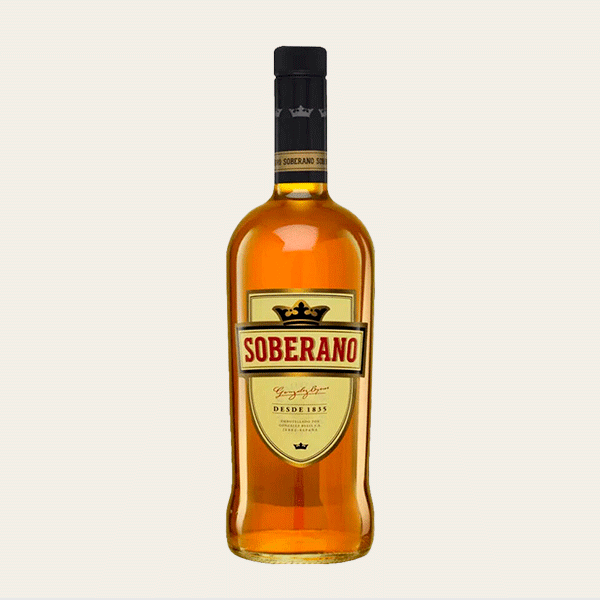 Botella de brandy Soberano