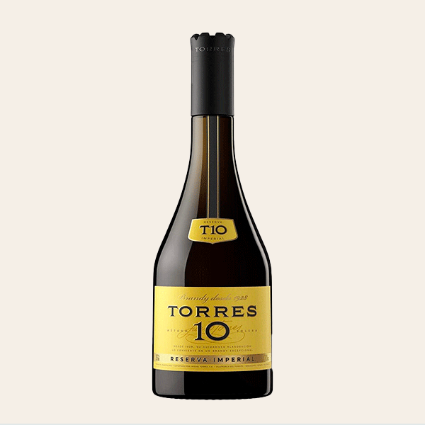 Botella de brandy Torres 10 Años Reserva Imperial