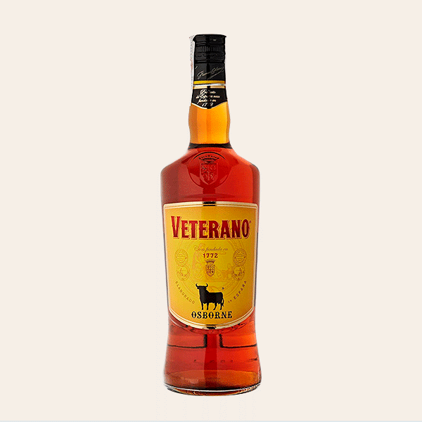 Botella de brandy Veterano Osborne