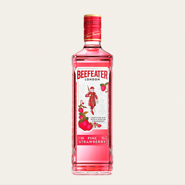 Botella de ginebra Beefeater Pink con sabor a fresa