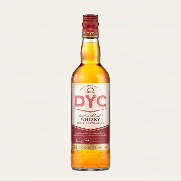 Botella de whisky DYC Selected Blended
