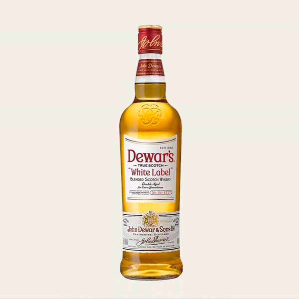 Botella de whisky Dewar's White Label