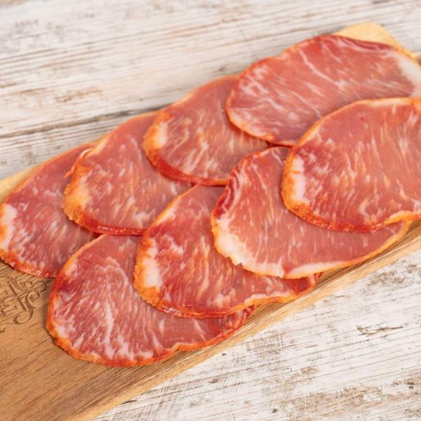 Iberian Bellota Loin sliced from Museo del Jamón.